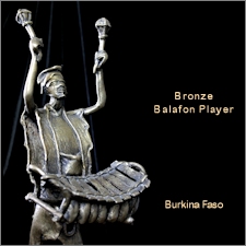 Burkina Faso Bronze Balafon Player