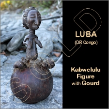 Luba Kabwelulu Female Figure with Gourd