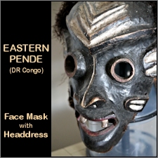 Eastern Pende Face Mask w/Feather Headdress